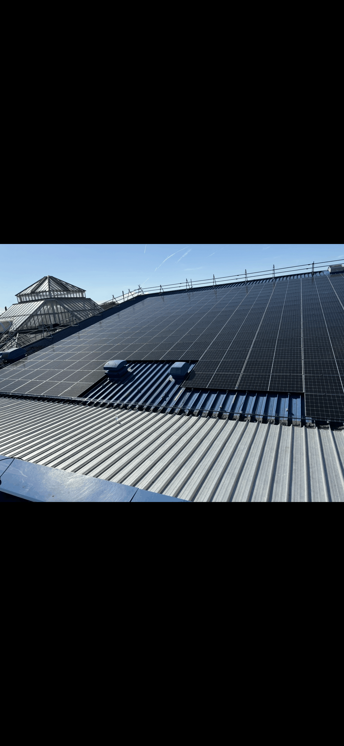 Rooftop solar PV array at Rainbow Leisure Centre installed by FLD Solar and Electrical